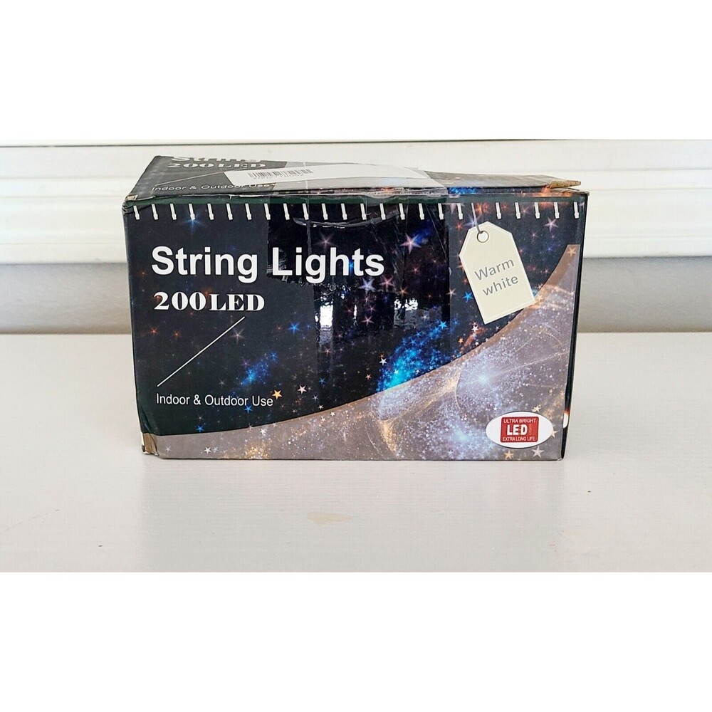 66ft Christmas Decorative Mini Lights, 200 LED  Fairy Starry String, Warm White